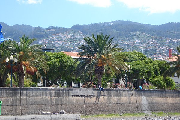 Blick vom Strand auf Funchal